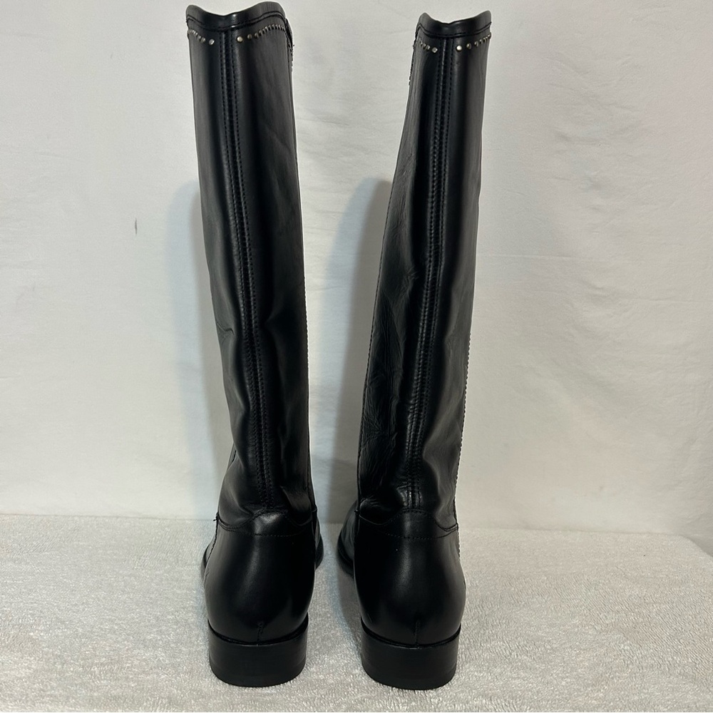 FRYE Melissa Button Tall Riding Boots Black Leather Studded - Size 8.5 - Picture 4 of 15